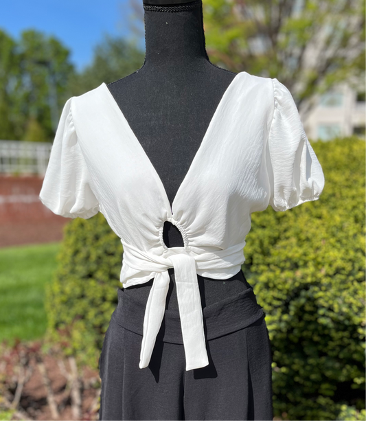 Two way Wrap Top puffed sleeves ONE SIZE