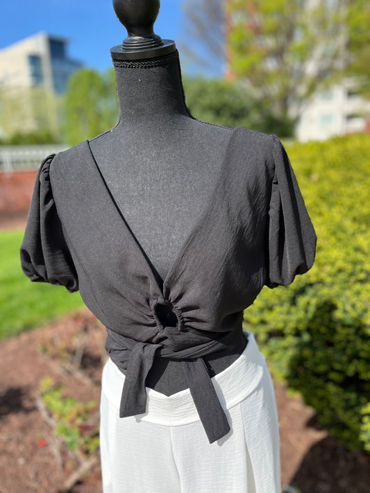 Two way Wrap Top puffed sleeves ONE SIZE